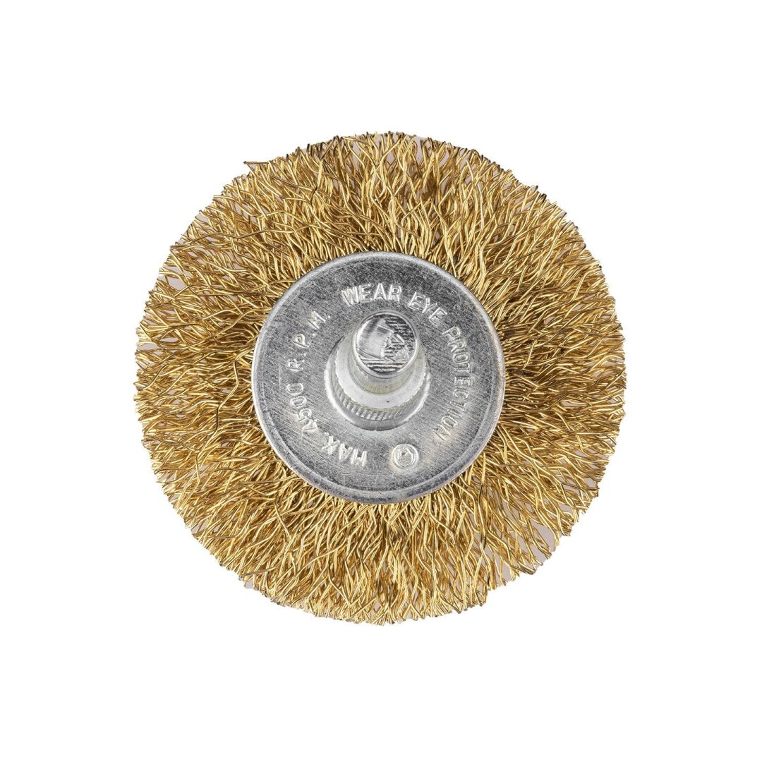 Vielinis diskinis šepetys, suvirškintos vielos, žalvario dengtos, 25, 38, 50, 63, 75 mm, 5 vnt. 5 Vielinis diskinis šepetys, suvirškintos vielos, žalvario dengtos, 25, 38, 50, 63, 75 mm, 5 vnt. 5