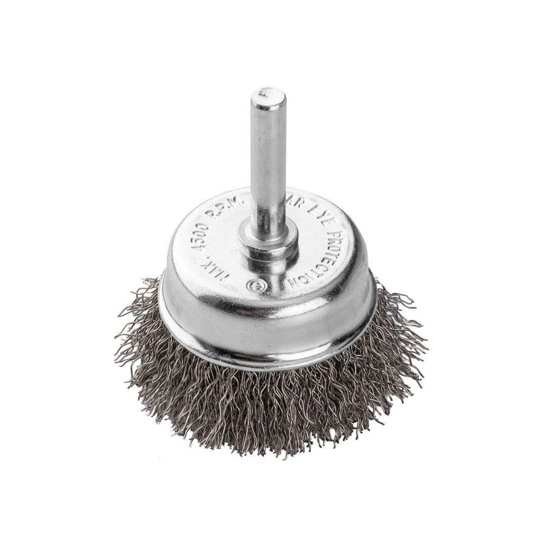 Vielinis šepetys kuginis 50 mm, surišta plieninė viela, su 6 mm blauzdos