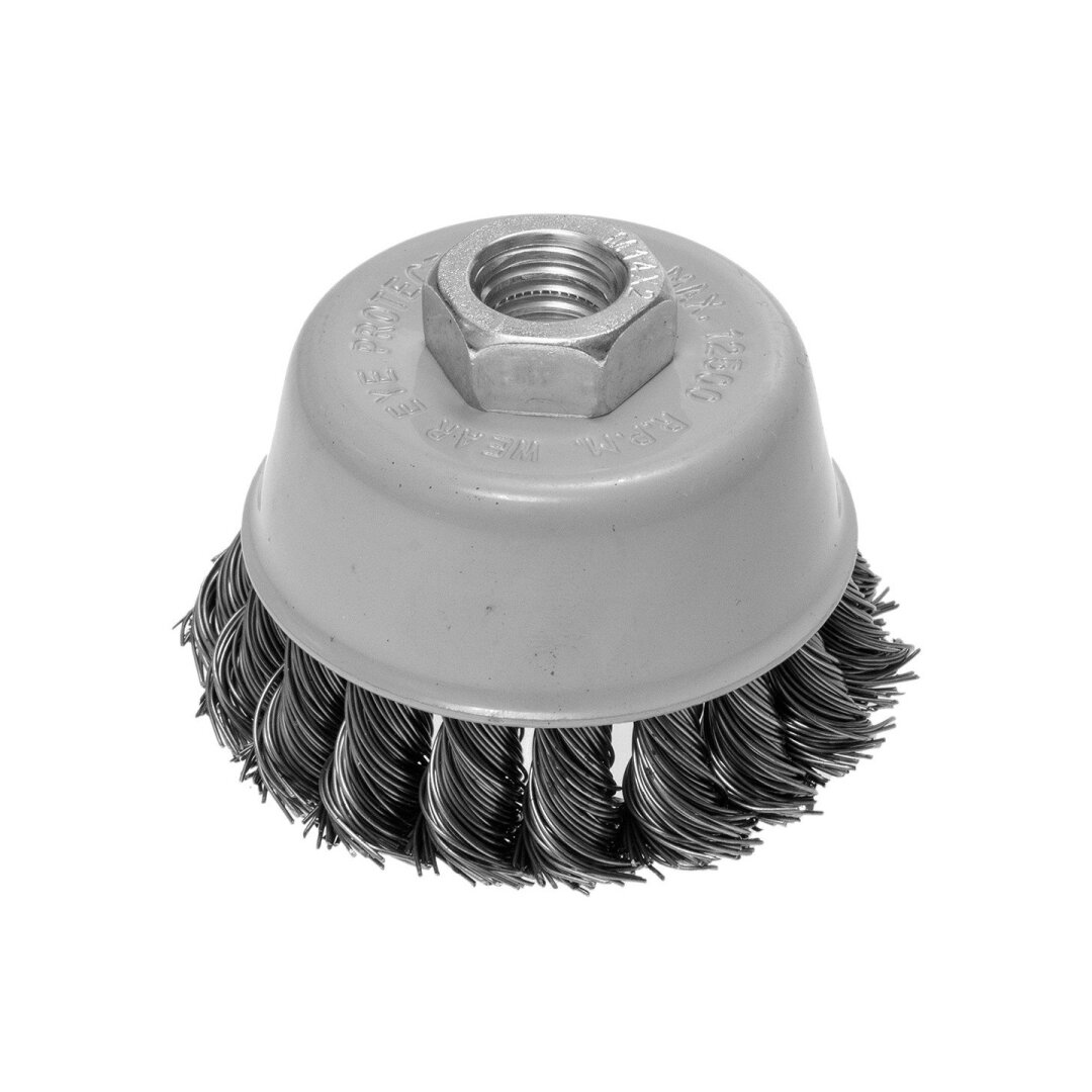 Vielinis šepetys kuginis 70 mm, susukta plieninė viela, M14 Vielinis šepetys kuginis 70 mm, susukta plieninė viela, M14