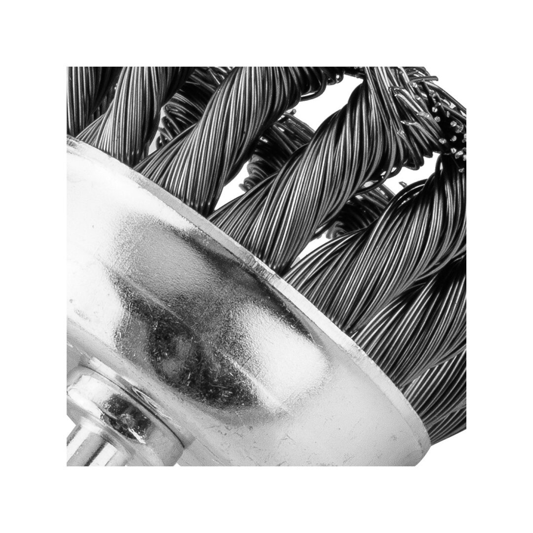 Vielinis šepetys kuginis 75 mm, susukta plieninė viela, su 6 mm blauzdos 5 Vielinis šepetys kuginis 75 mm, susukta plieninė viela, su 6 mm blauzdos 5