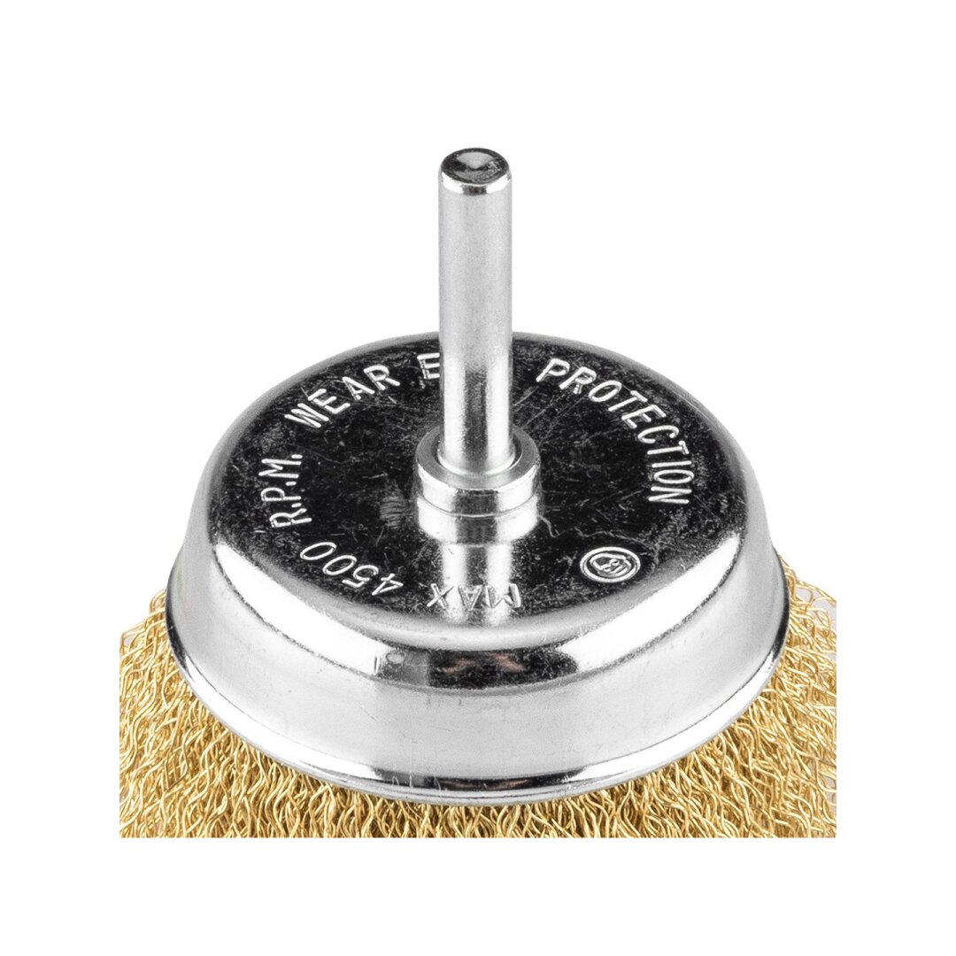 Vielinis šepetys kuginis 75 mm, suvirškintos vielos, žalvario dengtas, su 6 mm blaučiu 3 Vielinis šepetys kuginis 75 mm, suvirškintos vielos, žalvario dengtas, su 6 mm blaučiu 3