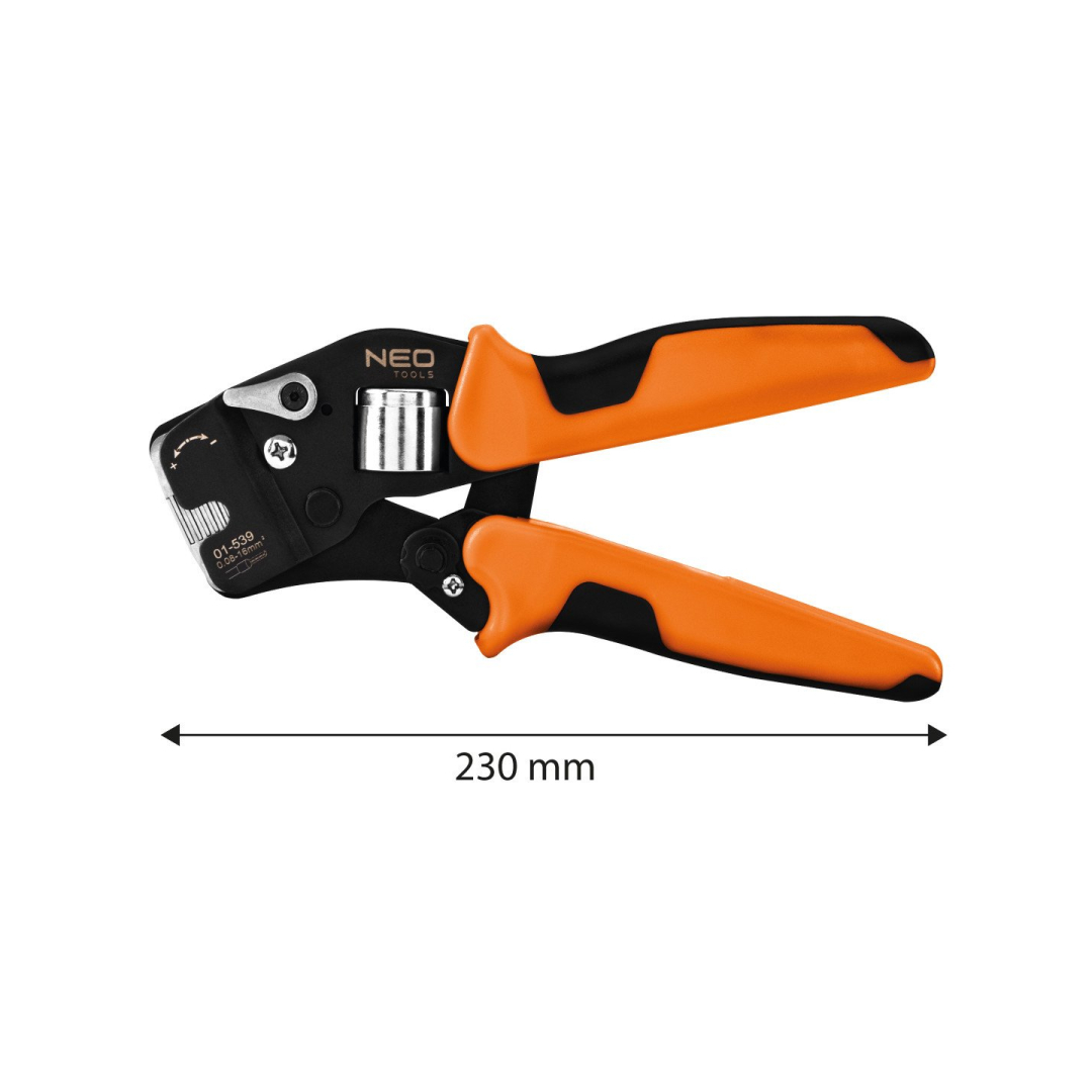 Vielos gnybtų užspaudimo įrankis CRV 230 mm, savaime reguliuojamas 0,08-16 mm2, AWG 26-5 7