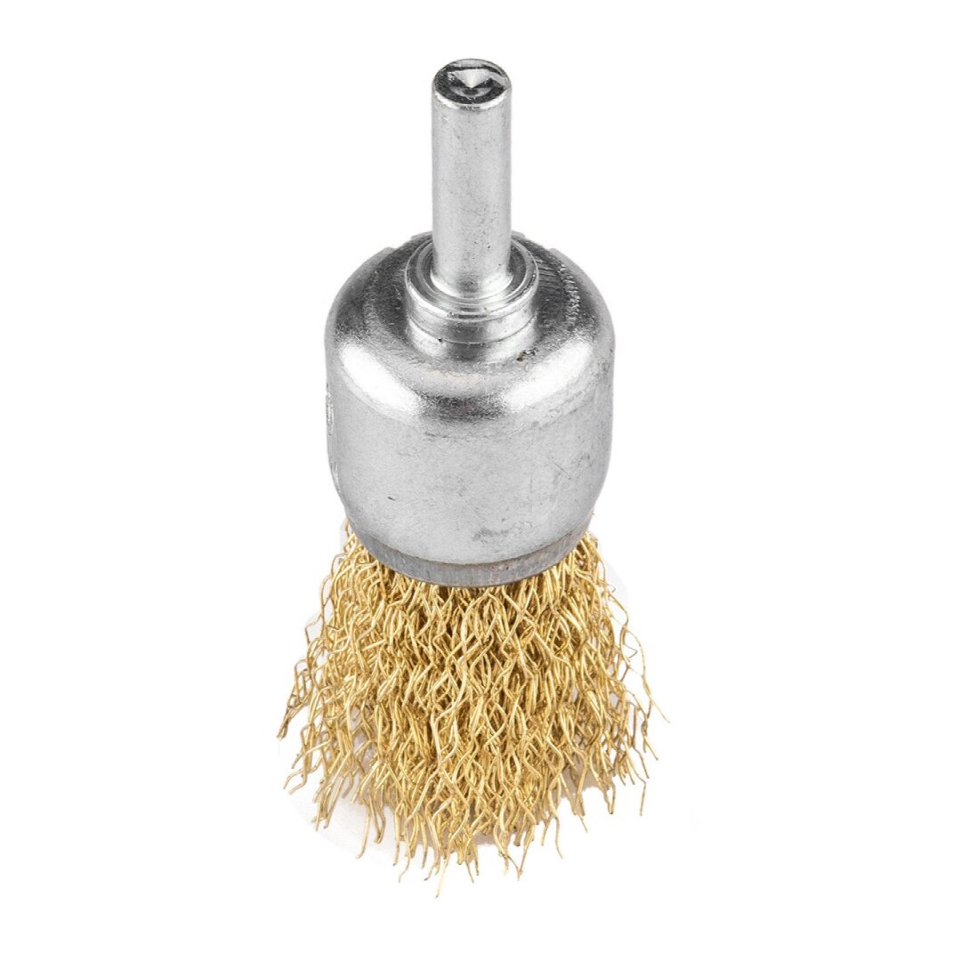 Vielos šepetėliai, suvirškintos vielos, žalvario dengtos, 25, 50, 75 mm, 3 vnt., 6 mm kotas 3