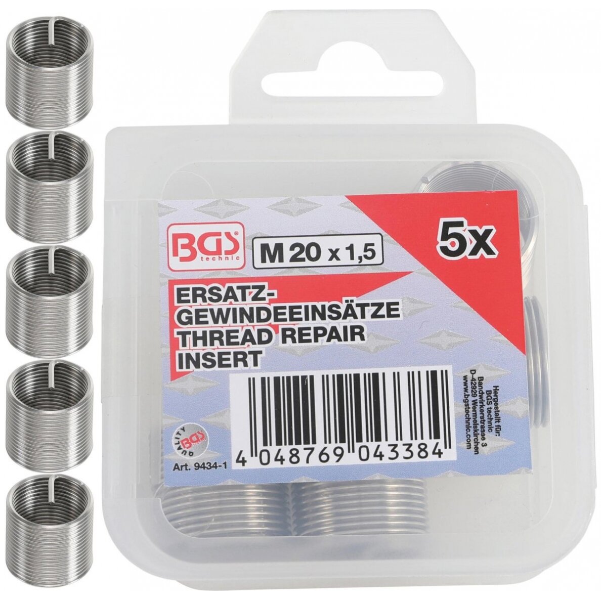 Vieliniai indėklai sriegiui | Helikoliai | M20 x 1.5 mm | 5 vnt. (9434-1) Vieliniai indėklai sriegiui | Helikoliai | M20 x 1.5 mm | 5 vnt. (9434-1)