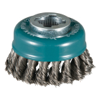 Vielinė šlifavimo taurė Makita D-73374, sukta viela, 0.35mm, Ø 80 mm, X-LOCK