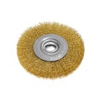 Vielinis diskinis šepetys 125 x 20 mm, suvirškintos vielos, žalvario padengtas