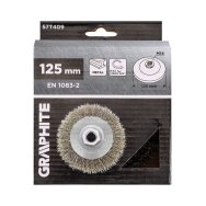 Vielinis diskinis šepetys 125 mm, suvirškintos vielos, plieno, M14