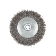 Vielinis diskinis šepetys 125 mm, suvirškintos vielos, plieno, M14