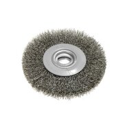 Vielinis diskinis šepetys 125 x 20 mm, suvirškintos vielos, plieno