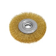 Vielinis diskinis šepetys 125 x 20 mm, suvirškintos vielos, žalvario padengtas