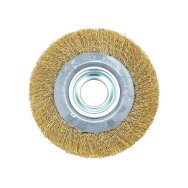 Vielinis diskinis šepetys 150 x 32 mm, surišta viela, žalvariu dengtas