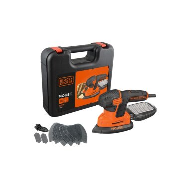 Vibracinis Šlifuoklis, 120 W MOUSE šlifuoklis 6 lapeliai su rinkiniu KA2500K-QS, Black&Decker