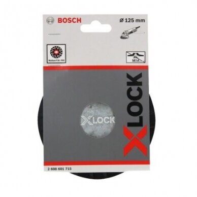 Vidutinio kiet. diskinis pagrindas Bosch X-LOCK, 125mm, 2608601715 1 Vidutinio kiet. diskinis pagrindas Bosch X-LOCK, 125mm, 2608601715 1