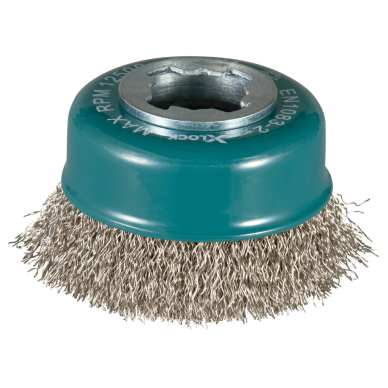 Vielinė šlifavimo taurė Makita D-73346, banguota viela, 0.3mm, Ø 75 mm, X-LOCK Vielinė šlifavimo taurė Makita D-73346, banguota viela, 0.3mm, Ø 75 mm, X-LOCK