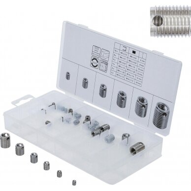 Vieliniai indėklai sriegiui | helikoliai | asortimentas | savisriegiai | 32 vnt. (6844) Vieliniai indėklai sriegiui | helikoliai | asortimentas | savisriegiai | 32 vnt. (6844)