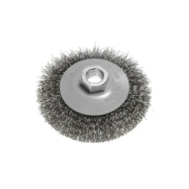 Vielinis diskinis šepetys 100 mm, suvirškintos vielos, plieno, M14