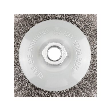 Vielinis diskinis šepetys 125 mm, suvirškintos vielos, plieno, M14 2 Vielinis diskinis šepetys 125 mm, suvirškintos vielos, plieno, M14 2