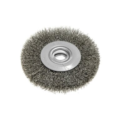 Vielinis diskinis šepetys 125 x 20 mm, suvirškintos vielos, plieno