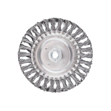 Vielinis diskinis šepetys 150 mm, susukta viela, plienas, M14 Vielinis diskinis šepetys 150 mm, susukta viela, plienas, M14