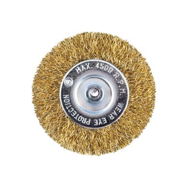 Vielinis diskinis šepetys 80 mm, suvirškintos vielos, žalvario dengtas 6 Vielinis diskinis šepetys 80 mm, suvirškintos vielos, žalvario dengtas 6