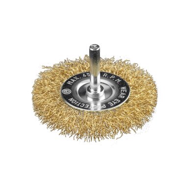 Vielinis diskinis šepetys 80 mm, suvirškintos vielos, žalvario dengtas Vielinis diskinis šepetys 80 mm, suvirškintos vielos, žalvario dengtas