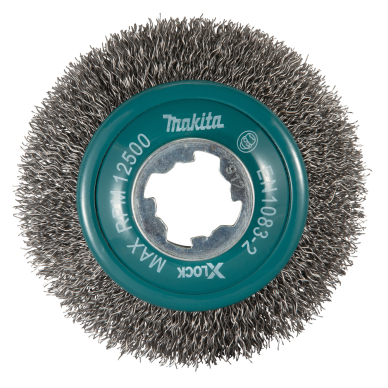 Vielinis kūginis šlifavimo šepetys Makita D-73449, banguota viela, 0.3mm, Ø 100 mm, X-LOCK 1 Vielinis kūginis šlifavimo šepetys Makita D-73449, banguota viela, 0.3mm, Ø 100 mm, X-LOCK 1