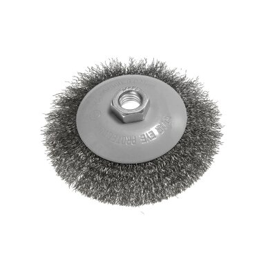 Vielinis ratų šepetėlis 115 mm, suvirškintos vielos, plieno, M14