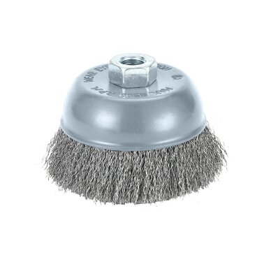 Vielinis šepetys kuginis 100 mm, suspaustas plieninis viela, M14 Vielinis šepetys kuginis 100 mm, suspaustas plieninis viela, M14