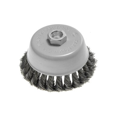 Vielinis šepetys kuginis 100 mm, susuktas plieninis viela, M14 1 Vielinis šepetys kuginis 100 mm, susuktas plieninis viela, M14 1