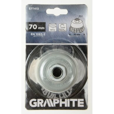 Vielinis šepetys kuginis 70 mm, susukta plieninė viela, M14 1 Vielinis šepetys kuginis 70 mm, susukta plieninė viela, M14 1