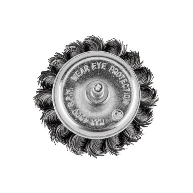 Vielinis šepetys kuginis 75 mm, susukta plieninė viela, su 6 mm blauzdos 2 Vielinis šepetys kuginis 75 mm, susukta plieninė viela, su 6 mm blauzdos 2