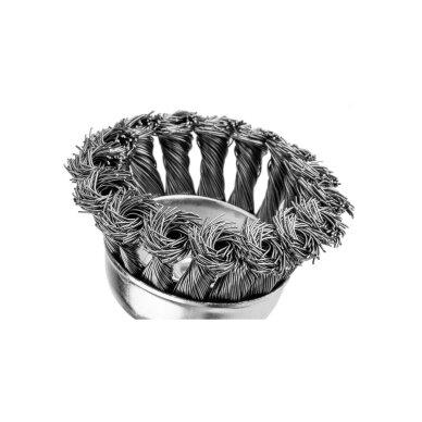 Vielinis šepetys kuginis 75 mm, susukta plieninė viela, su 6 mm blauzdos 6 Vielinis šepetys kuginis 75 mm, susukta plieninė viela, su 6 mm blauzdos 6