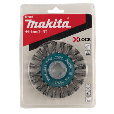 Vielinis šlifavimo diskas Makita D-73405, sukta viela, 0.5mm, Ø 115 mm, X-LOCK 3 Vielinis šlifavimo diskas Makita D-73405, sukta viela, 0.5mm, Ø 115 mm, X-LOCK 3
