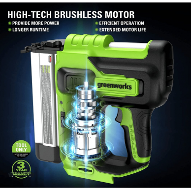 Akumuliatorinė viniakalė Greenworks G24BN, 24 V, (tik įrankis) 2 Akumuliatorinė viniakalė Greenworks G24BN, 24 V, (tik įrankis) 2