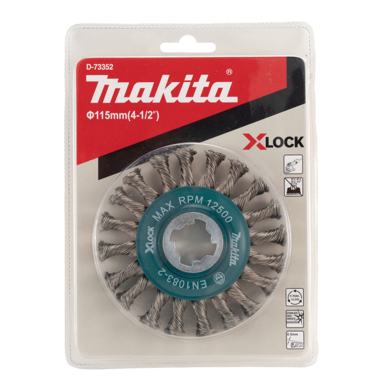 Vielinis šlifavimo diskas Makita D-73352, sukta viela, 0.5mm, Ø 115 mm, X-LOCK 3 Vielinis šlifavimo diskas Makita D-73352, sukta viela, 0.5mm, Ø 115 mm, X-LOCK 3