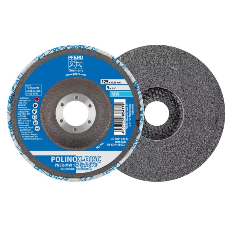 Vid. minkštumo poliravimo diskas PFERD PNER-MW 125/22,2 C 4SF Vid. minkštumo poliravimo diskas PFERD PNER-MW 125/22,2 C 4SF