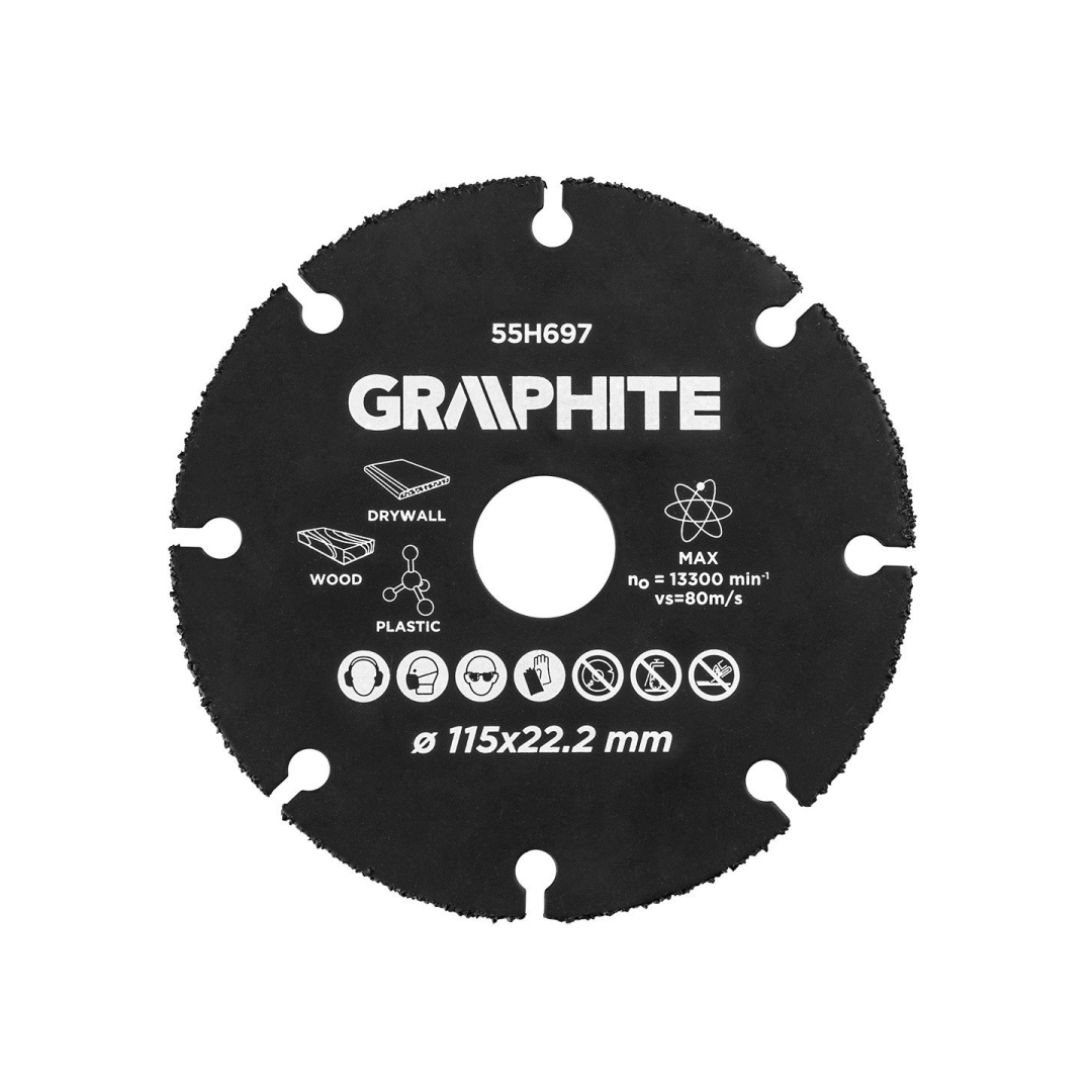Volframo karbido pjovimo diskas medienai ir plastikui115 x 22.2 mm