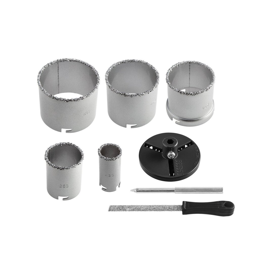 Volframo karbido skylių pjaustyklės 32–83 mm, 5 dalių rinkinys 4 Volframo karbido skylių pjaustyklės 32–83 mm, 5 dalių rinkinys 4