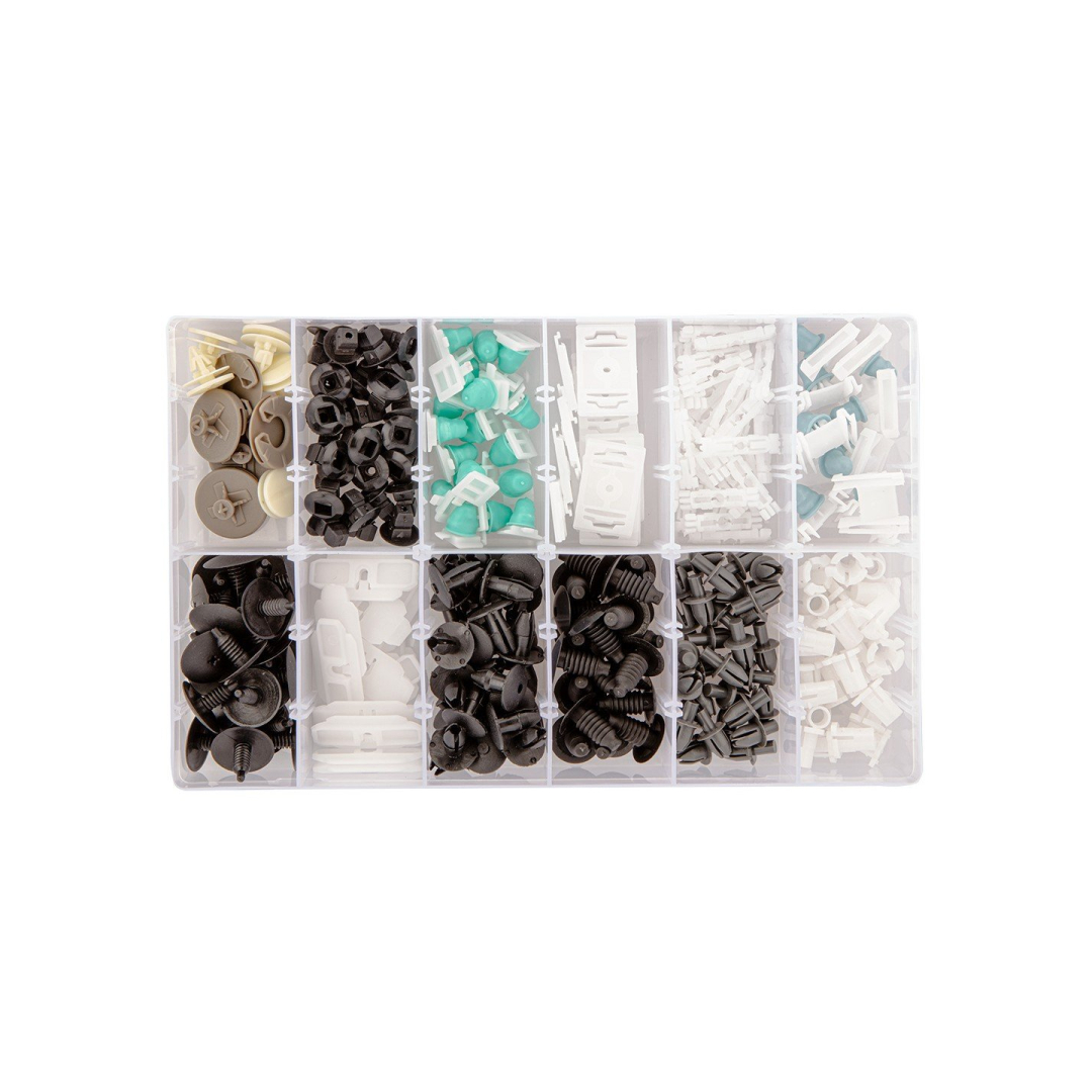 Volkswagen Automobilio apdailos tvirtinimo elementai, 255 vnt. rinkinys Volkswagen Automobilio apdailos tvirtinimo elementai, 255 vnt. rinkinys