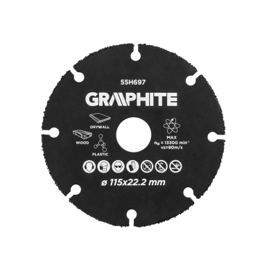 Volframo karbido pjovimo diskas medienai ir plastikui115 x 22.2 mm