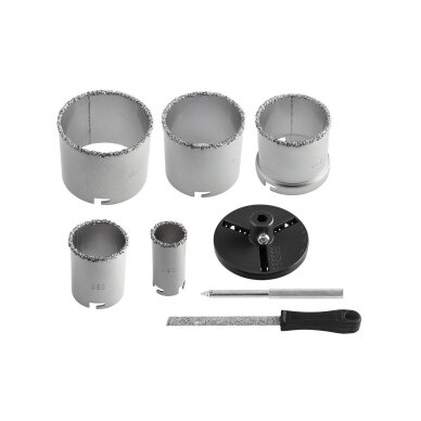 Volframo karbido skylių pjaustyklės 32–83 mm, 5 dalių rinkinys 4 Volframo karbido skylių pjaustyklės 32–83 mm, 5 dalių rinkinys 4