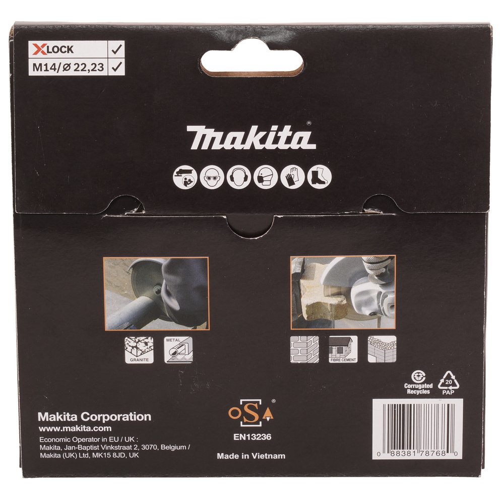 X-LOCK deimantinis diskas kampiniams šlifuokliams, gelbėjimo darbams Makita E-19738 4 X-LOCK deimantinis diskas kampiniams šlifuokliams, gelbėjimo darbams Makita E-19738 4