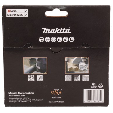 X-LOCK deimantinis diskas kampiniams šlifuokliams, gelbėjimo darbams Makita E-19738 4 X-LOCK deimantinis diskas kampiniams šlifuokliams, gelbėjimo darbams Makita E-19738 4