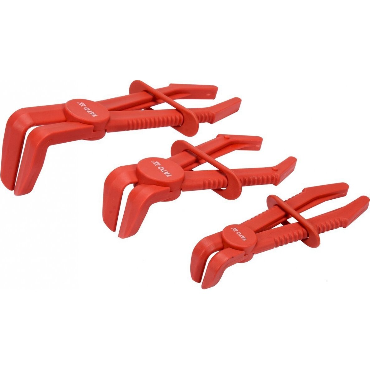 Žarnų užspaudimo replės lenktos | 90° kampas | 155-220 mm | 3 vnt. (YT-08403) Žarnų užspaudimo replės lenktos | 90° kampas | 155-220 mm | 3 vnt. (YT-08403)