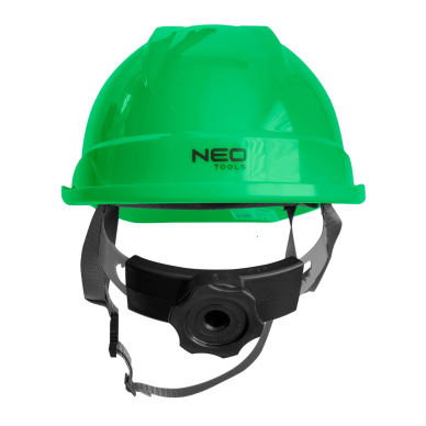 Žalias pramoninis šalmas su dirželiu ant smakro 4 Žalias pramoninis šalmas su dirželiu ant smakro 4