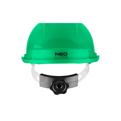 Žalias pramoninis šalmas su dirželiu ant smakro 7