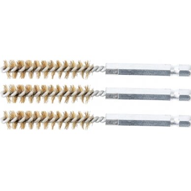 Žalvariniai šepečiai vamzdeliams | 10 mm | 6,3 mm (1/4") | 3 vnt. (3078-10-M)