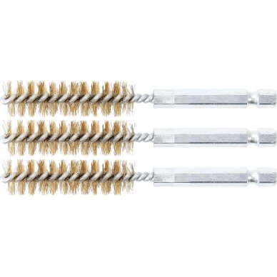 Žalvariniai šepečiai vamzdeliams | 13 mm | 6,3 mm (1/4") | 3 vnt. (3078-13-M)