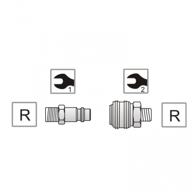Greitųjų jungčių rinkinys Pansam A535404, 1/2" 1 Greitųjų jungčių rinkinys Pansam A535404, 1/2" 1