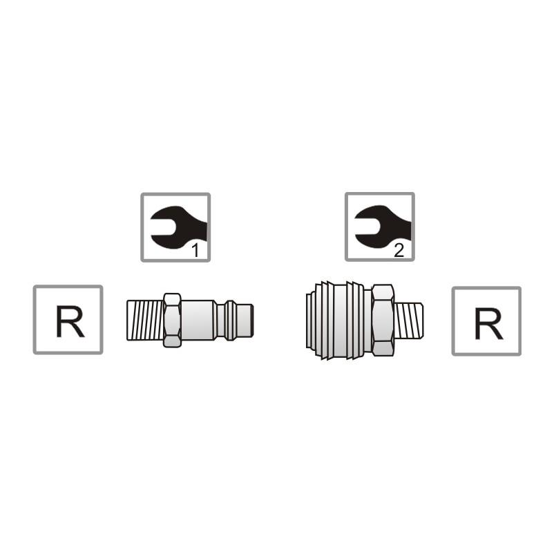 Greitųjų jungčių rinkinys Pansam A535402, 1/4" 1 Greitųjų jungčių rinkinys Pansam A535402, 1/4" 1